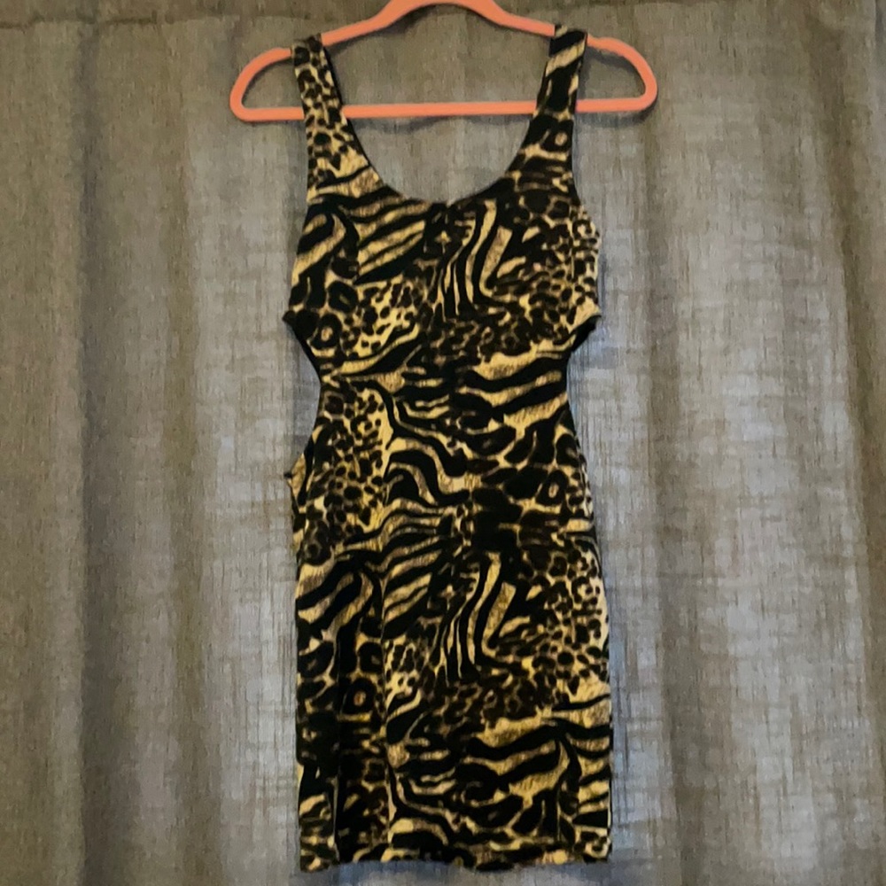 Mags & Pye animal print side cutout dress